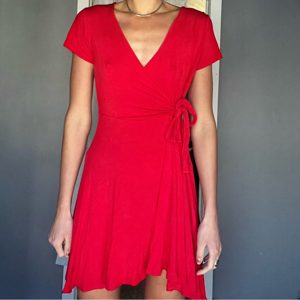 Red casual dress
